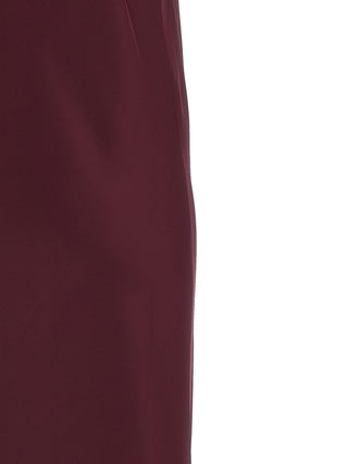 Bordeaux Polyester Midi Dress