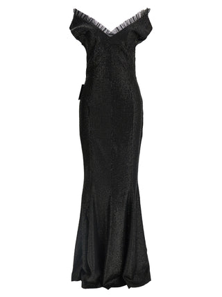 Black Polyester Long Dress