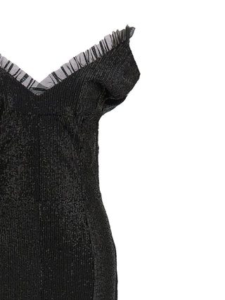 Black Polyester Long Dress