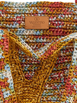 Multicolor Viscose Tote Bag
