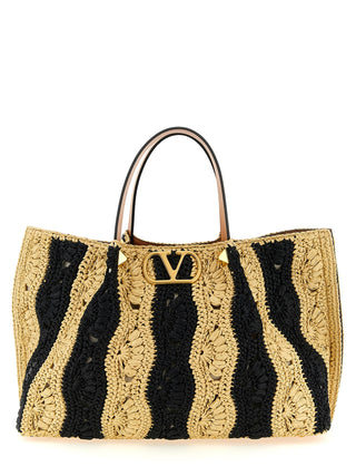 Bolso de mano beige de viscosa