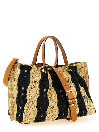 Bolso de mano beige de viscosa