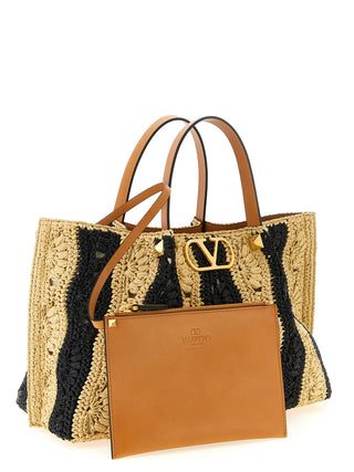 Bolso de mano beige de viscosa