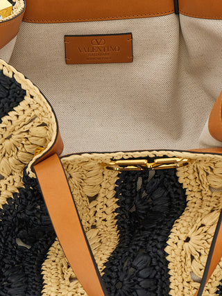 Bolso de mano beige de viscosa