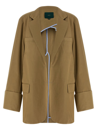 Blazer beige de algodón