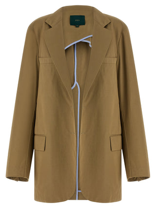 Blazer beige de algodón