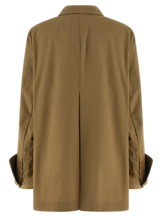 Blazer beige de algodón