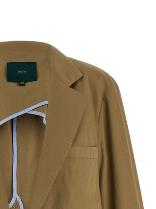 Blazer beige de algodón