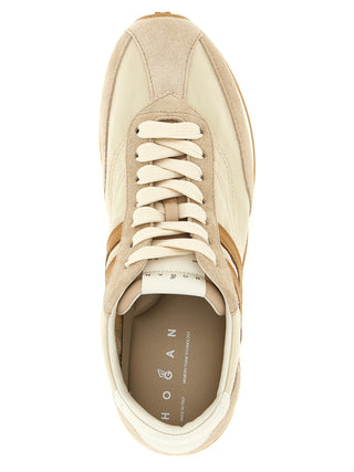 Beige Polyamide Athletic Sneakers