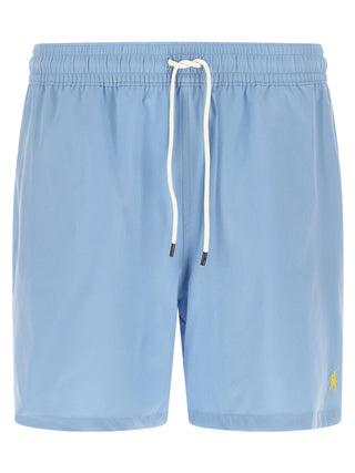 Blue Polyester Swim Shorts