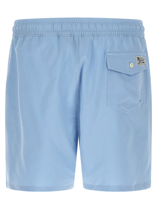 Blue Polyester Swim Shorts