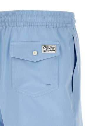 Blue Polyester Swim Shorts