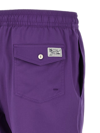 Purple Polyester Shorts