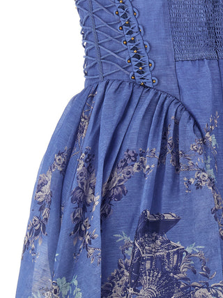 Blue Linen Long Dress