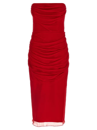 Multicolor Silk Midi Dress