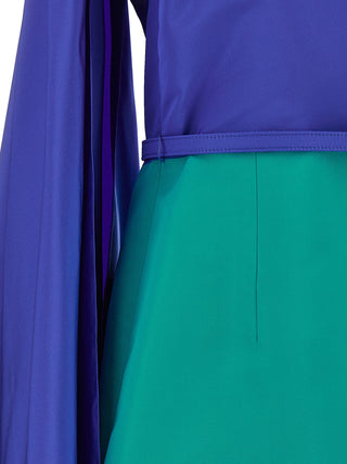 Multicolor Silk Midi Dress