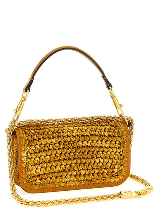 Gold Viscose Shoulder Bag