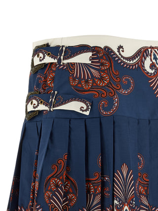 Blue Cotton Long Skirt