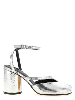 Silver Calfskin High Heel Pumps