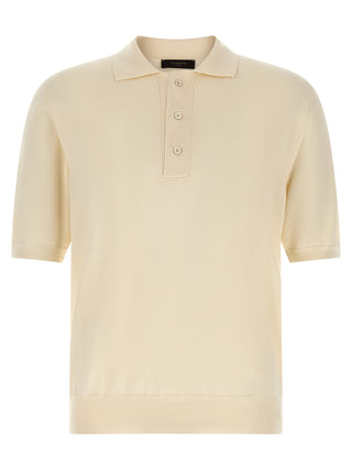 Beige Cotton Polo Shirt