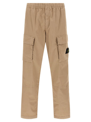 Beige Cotton Cargo Pants