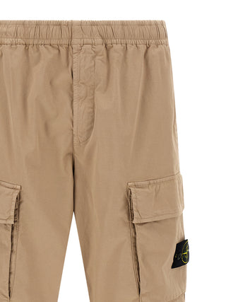 Pantalones cargo de algodón beige