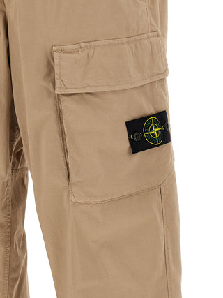 Pantalones cargo de algodón beige