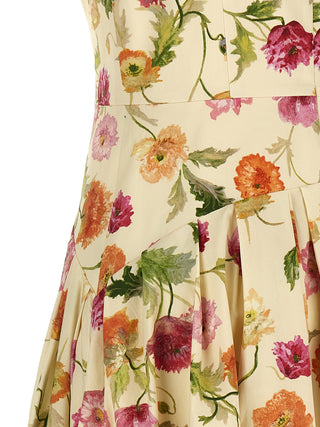Beige Cotton Midi Dress