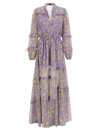 Purple Recycled Polyester Long Dress