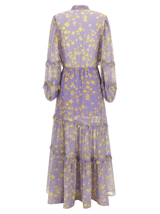 Purple Recycled Polyester Long Dress