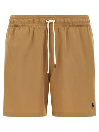 Beige Polyester Shorts