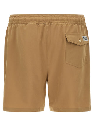 Beige Polyester Shorts