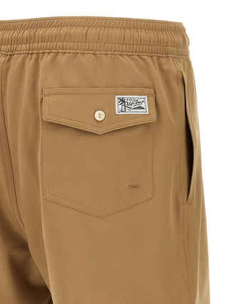 Beige Polyester Shorts