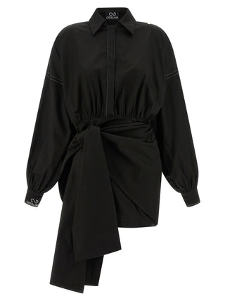 Black Polyester Short Dress