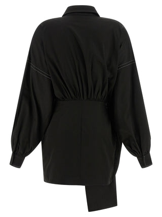 Black Polyester Short Dress