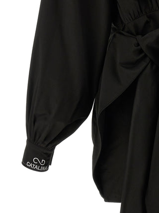 Black Polyester Short Dress