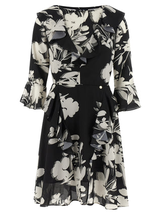 Bicolor Recycled Polyester Midi Dress