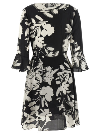 Bicolor Recycled Polyester Midi Dress