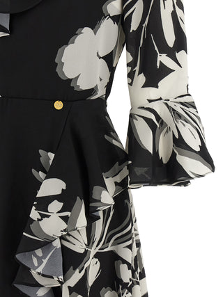 Bicolor Recycled Polyester Midi Dress
