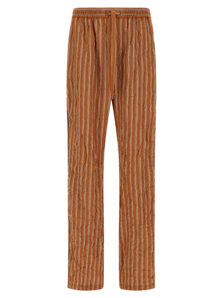 Brown Viscose Casual Pants