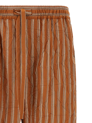 Brown Viscose Casual Pants