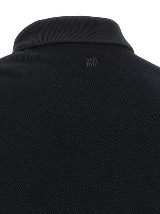 Black Cotton Polo Shirt
