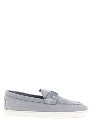 Gray Calfskin Slip-On Loafers