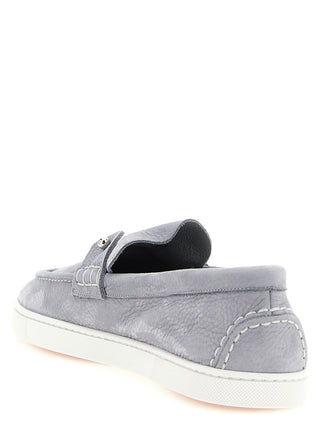 Gray Calfskin Slip-On Loafers