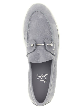 Gray Calfskin Slip-On Loafers