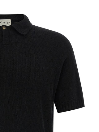 Black Cotton Polo Shirt