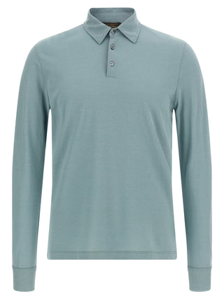 Blue Cotton Polo Shirt