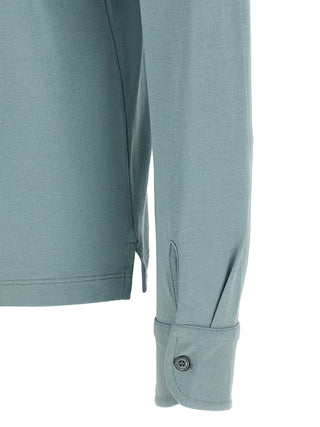 Blue Cotton Polo Shirt