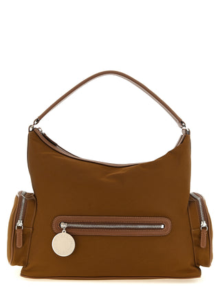 Bolso de hombro marrón de poliamida