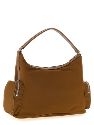 Bolso de hombro marrón de poliamida